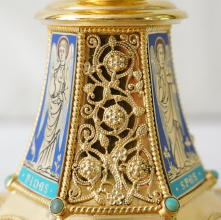 Solid silver gilt antique French Gothic Chalice.